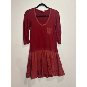 Wrap London Burgundy Red silk twirl skater dress size 2 balletcore coquette twee